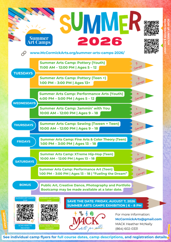 1 MACK Summer Arts Camps 2026 - General Flyer