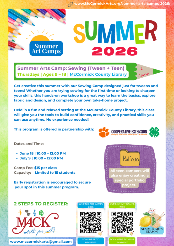 6 MACK Summer Arts Camps 2026 - Sewing Tween + Teen